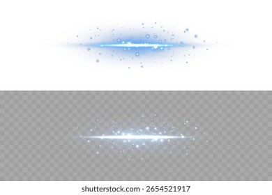 Brilhante flash azul horizontal com trilha de brilho em preto. Use para modelos de interface, visuais inspirados no cyberpunk, planos de fundo de design de luz ou modelos de movimento HUD modernos.