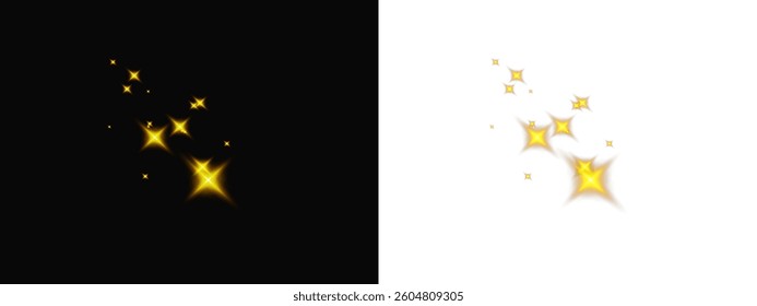 Shimmering Light Effect Golden star glow with intense luminescence for visual enhancement