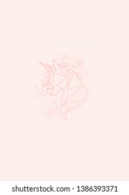 Vector mágico de unicornio rosa brillante