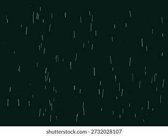 Chuva mágica cintilante caindo contra um fundo escuro do céu noturno, temperamental e místico com faixas brilhantes de luz