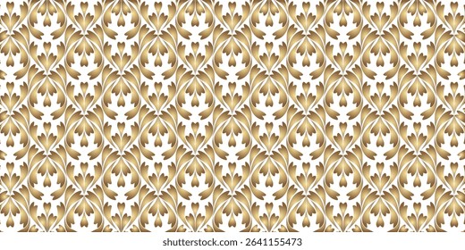 Shimmering Metallic Art Nouveau Inspired Leaf Motif Background