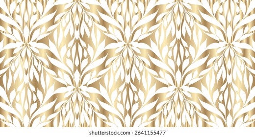 Shimmering Metallic Art Nouveau Inspired Leaf Motif Background