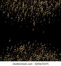 Shimmering Music Note Background. Music Fashion Pattern Design. Glitter Note Icons Texture. Fashion, Fabric Print Design Background.