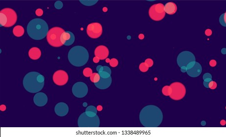 Shimmering Neon Lights on Night Background. Magic Twilight Cityscape Pattern. Neon Night City Life Poster Background. Music Party Bokeh Pattern.