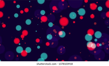Shimmering Neon Lights on Night Background. Magic Twilight Cityscape Pattern. Smooth Urban Space Background. Cosmic Shimmer Bokeh Pattern.