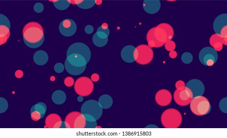 Shimmering Neon Lights on Night Background. Holiday Party Cover Pattern Design. Neon Night City Life Poster Background. Magic Glitter Bokeh Pattern.