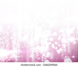 Shimmering pink background, glittering particles effect in 3d illustration
