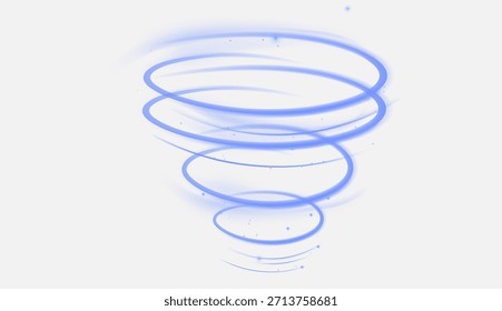 Brillante tornado con Elementos de remolino helado. Escarcha, estética glaciar, movimiento espiral suave con textura congelada. Frío, claridad y luminosidad ártica. Ilustración vectorial para el diseño estacional.