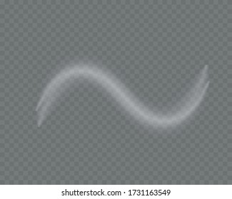 Schimmernde Wellen mit leichter Wirkung isoliert auf schwarzem Hintergrund. Müßiggang alter Staubweg. Abstrakte Bewegung. Magische Linien. Neoeffektvektorhintergrund