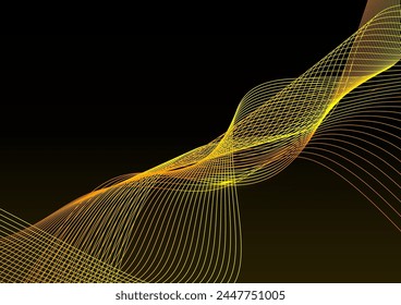 Shimmering yellow line art background