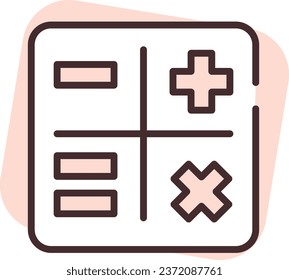Shimpment calculator, illustration or icon, vector on white background.
