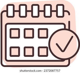 Shimpment calendar, illustration or icon, vector on white background.