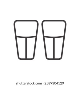 shin guards icon isolated stroke in black color