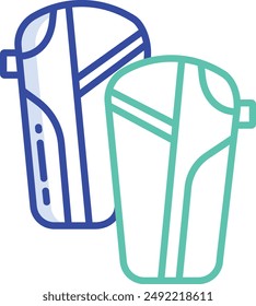 Shin Guards outline color vector illustration