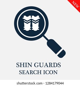 Shin guards search icon. Editable Shin guards search icon for web or mobile.