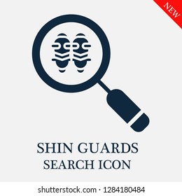 Shin guards search icon. Editable Shin guards search icon for web or mobile.