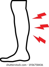 shin hurts icon on white background. flat style. body pain symbol. shin pain sign.