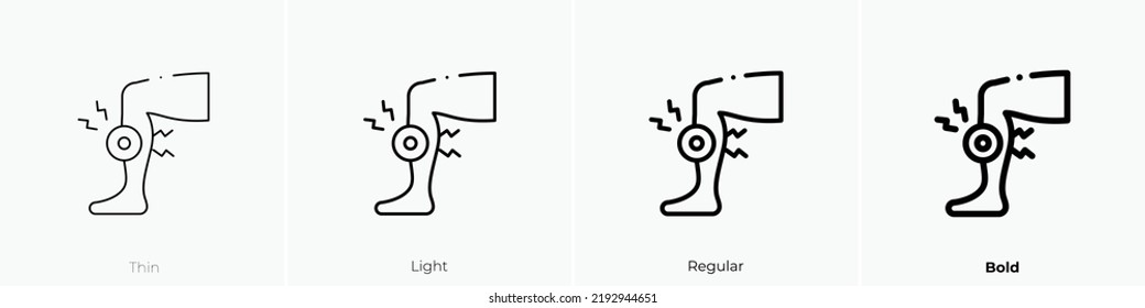 shin icon. Thin, Light Regular And Bold style design isolated on white background