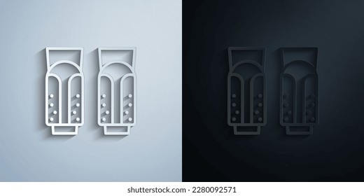 Shin pad, football paper icon with shadow effect vector illuistration design