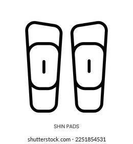 shin pads icon. Line Art Style Design Isolated On White Background