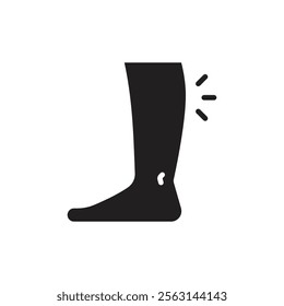 Shin pain icon Isolated flat vector in outline