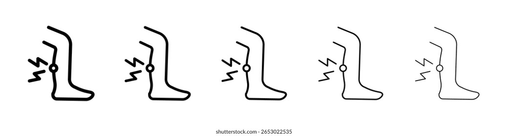 Shin pain icon or logo illustration outline black style