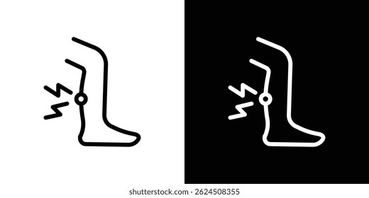 Shin pain icon. Logotype vector set