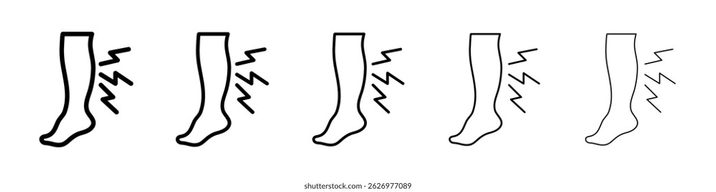 Shin pain icon Simple thin line flat symbol