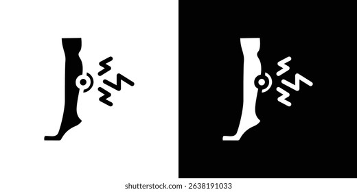 Shin pain icon in solid flat trendy design style.