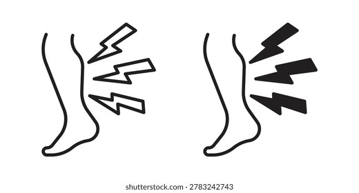 Shin pain icon, thin line symbol, editable stroke eps 10
