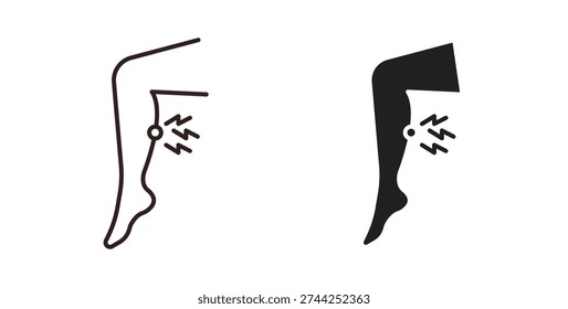 Shin pain icon vector Illustration logo template pack