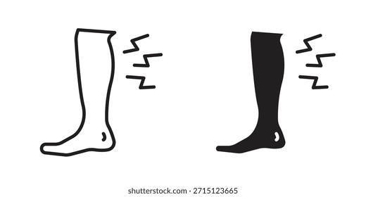 Icono de dolor de espinilla en Vector. Logotipo