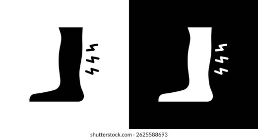 Shin pain icon vector, solid logo illustration, pictogram