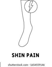 Shin pain line icon. Muscle cramp linear style sign for mobile concept and web design. Leg pain outline vector icon. Symbol, logo illustration. Pixel perfect vector graphics