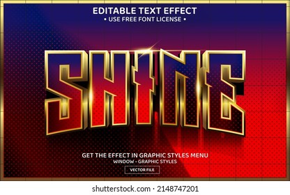 Shine 3D editable text effect template