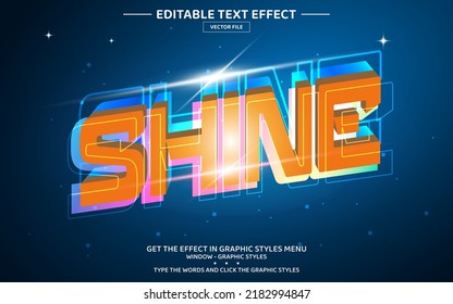 Shine 3D editable text effect template