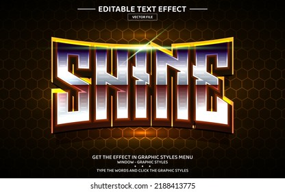 Shine 3D editable text effect template