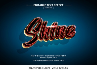 Shine 3D editable text effect template