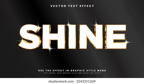 Shine 3D Editable Text effect Template Suitable for Luxury style 
