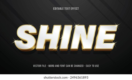 Effet de texte Shine 3d, style de texte modifiable doré