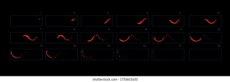 Shine animation effect.  Frame by frame ready Shine classic animation sprite sheet for game, cartoon, video, animation or motion