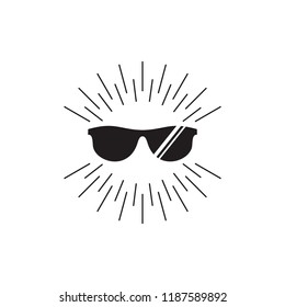 shine black eyeglass symbol vector