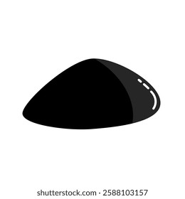 Shine Black Stone Illustration, A sleek and simple vector illustration of a smooth black stone with subtle highlights. Perfect for meditation, nature themes, relaxation, and minimalist.