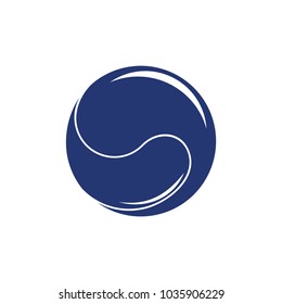 shine blue ball water flow logo vector