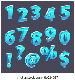 shine blue set of numbers