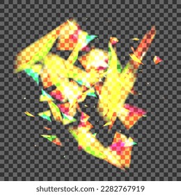 Shine Bokeh Background Transparent Vector. Spot Vintage Template. Glow Focus Design. Green Happy. Twinkle Holiday Card.