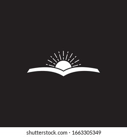 shine book sun smart education symbol vector