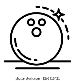 Shine bowling ball icon. Outline shine bowling ball vector icon for web design isolated on white background