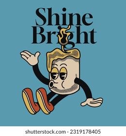 Shine Bright With Candle Groovy Character Design
