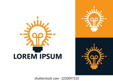 Shine bulb creative logo template design vector